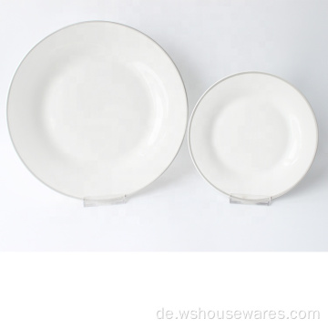 12 pcs heiß verkauft Porzellan weiße Farbgeschirrset Set